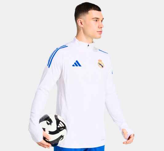 Real madrid training half neck zipper Printed & with embroidery patch