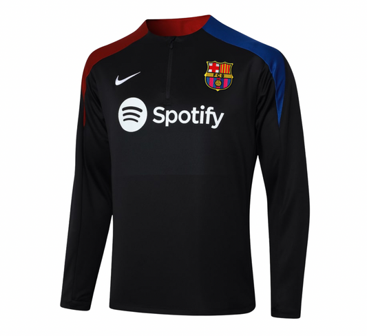 Barcelona zipper training jersey- regular fit. Printed & with embroidered patch