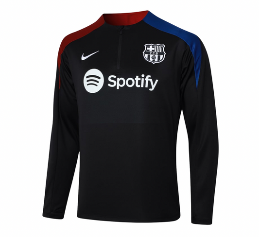 Barcelona zipper training jersey- regular fit. Printed & with embroidered patch