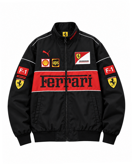 F1 Ferrari jacket Black Embroidered