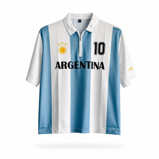 Argentina zip jersey oversized